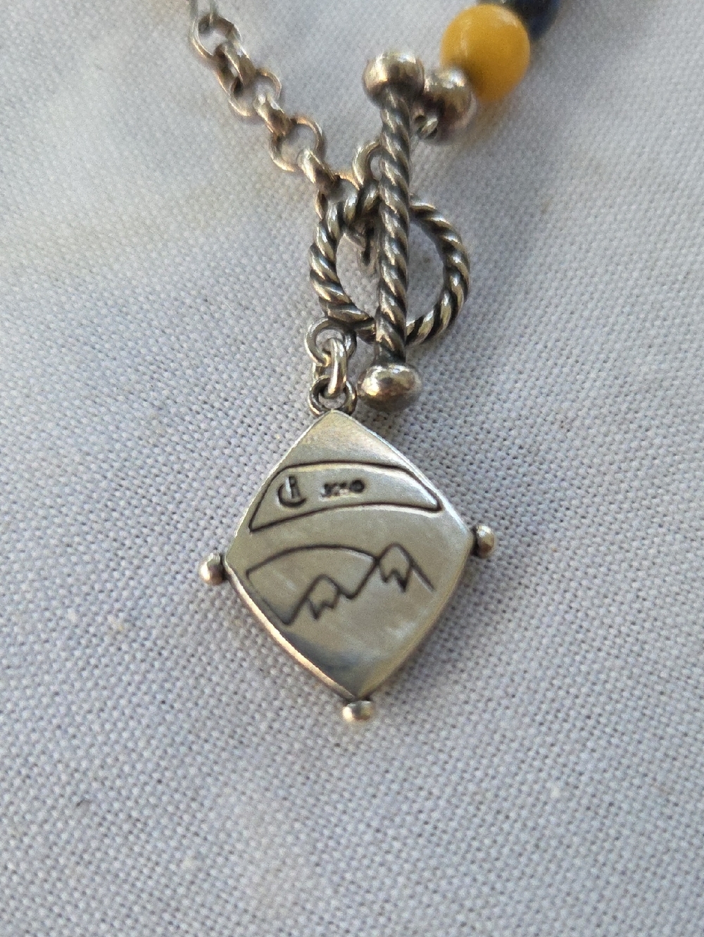 Carolyn Pollack Sterling Silver Mountain Pendant Necklace With Colored Stones